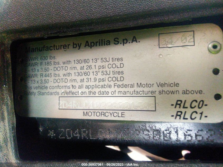 2002 APRILIA SR50 DITECH - ZD4RLC1022S001662