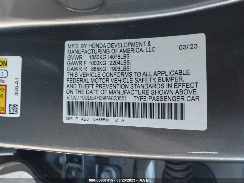 2023 ACURA INTEGRA W/A-SPEC PACKAGE 19UDE4H39PA023551