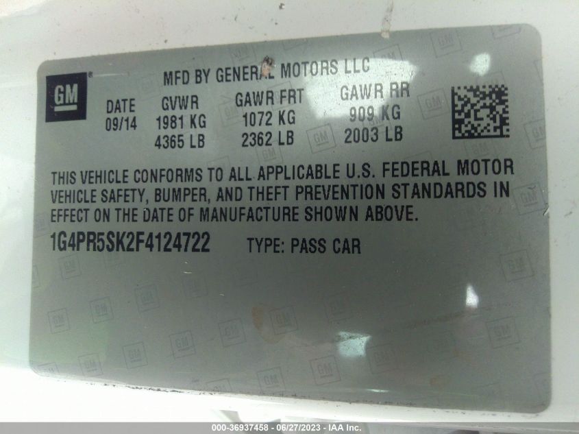 2015 BUICK VERANO CONVENIENCE GROUP - 1G4PR5SK2F4124722