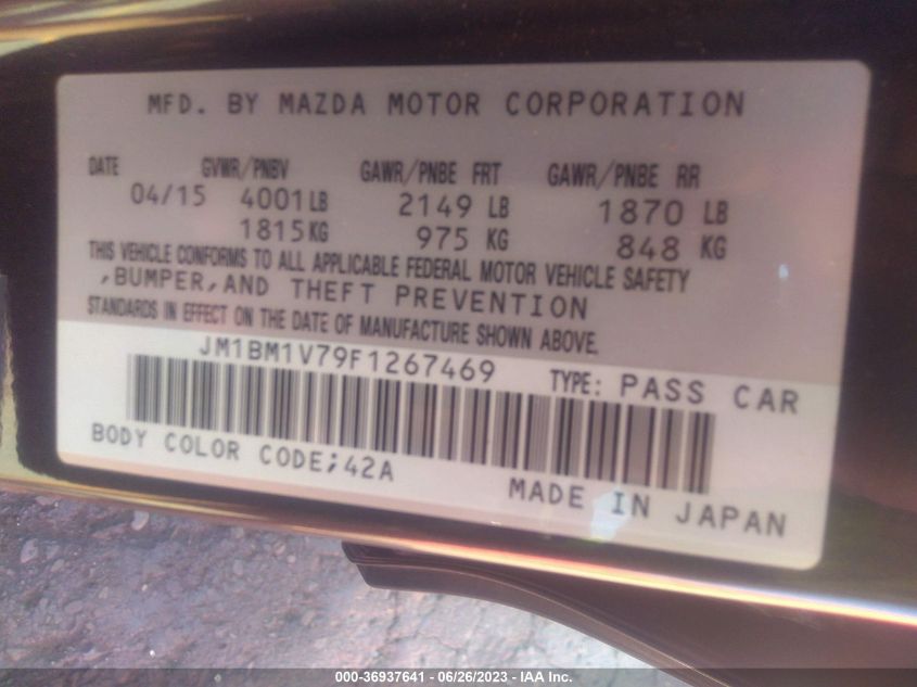 2015 MAZDA MAZDA3 I TOURING - JM1BM1V79F1267469