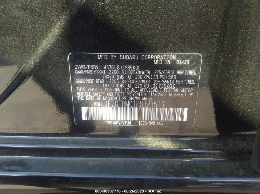 2023 SUBARU CROSSTREK LIMITED - JF2GTHMC1P8323513