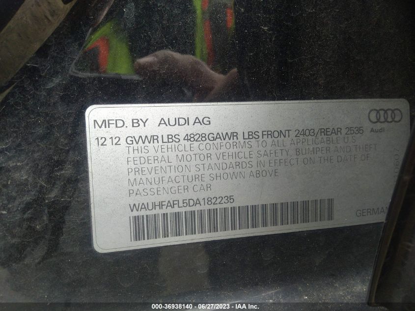 2013 AUDI A4 PREMIUM PLUS - WAUHFAFL5DA182235