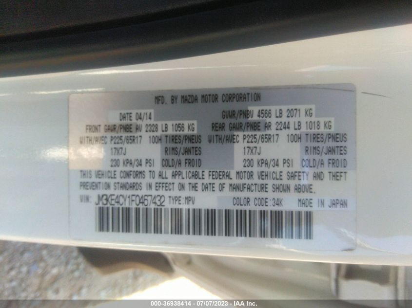 2015 MAZDA CX-5 TOURING - JM3KE4CY1F0467432