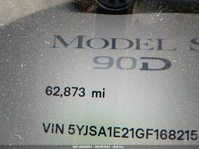 2016 TESLA MODEL S 90D/70D/75D/60D/85D - 5YJSA1E21GF168215