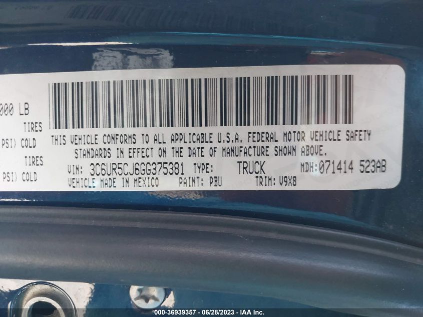 2016 RAM 2500 TRADESMAN - 3C6UR5CJ6GG375381