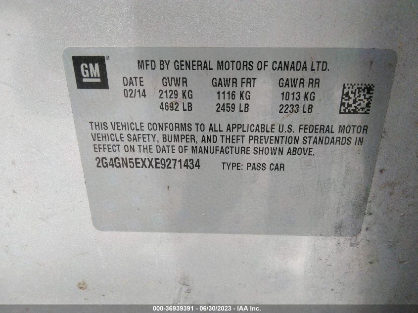 2014 BUICK REGAL PREMIUM I - 2G4GN5EXXE9271434