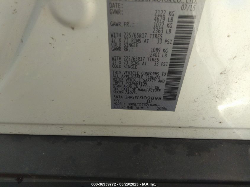 2015 NISSAN ROGUE SV - 5N1AT2MV5FC909898