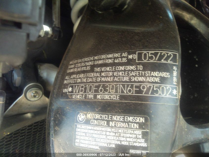 2022 BMW K1600 B - WB10F6301N6F97502