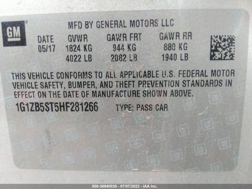 2017 CHEVROLET MALIBU LS - 1G1ZB5ST5HF281266