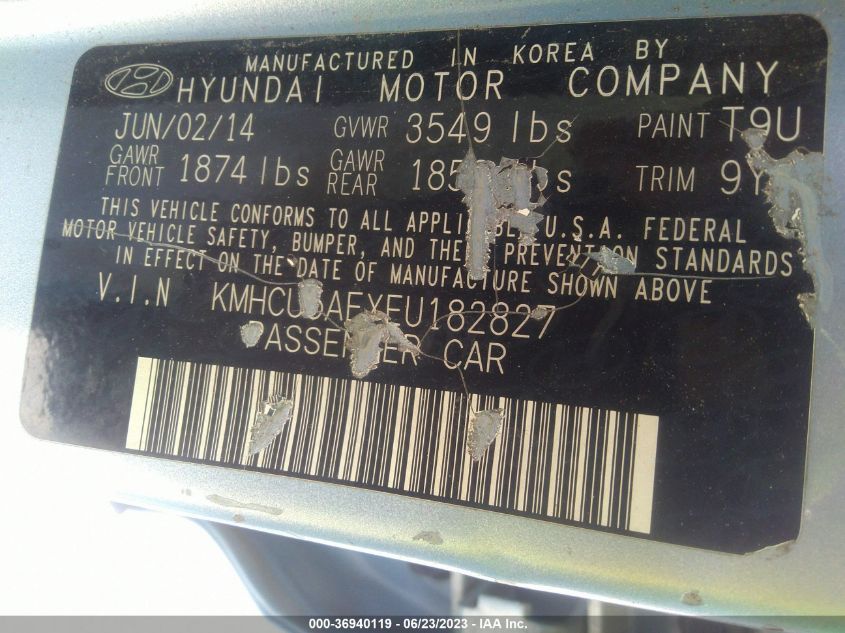 2014 HYUNDAI ACCENT SE - KMHCU5AEXEU182827