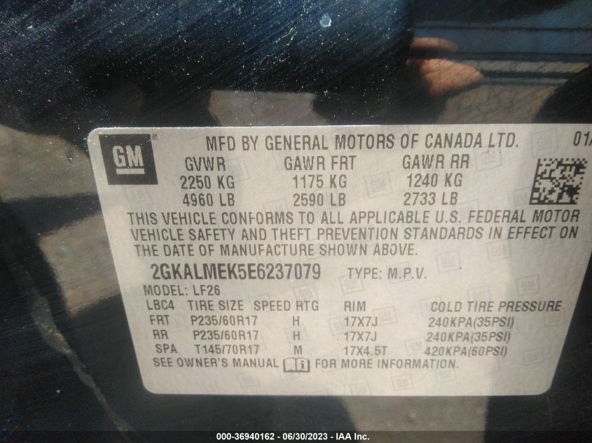 2014 GMC TERRAIN SLE - 2GKALMEK5E6237079