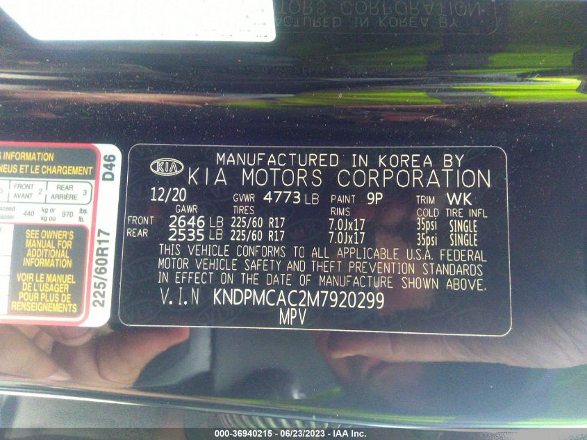 2021 KIA SPORTAGE LX - KNDPMCAC2M7920299