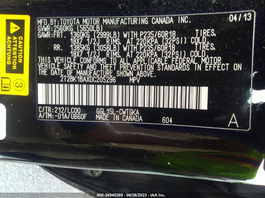 2013 LEXUS RX 350 - 2T2BK1BAXDC205296