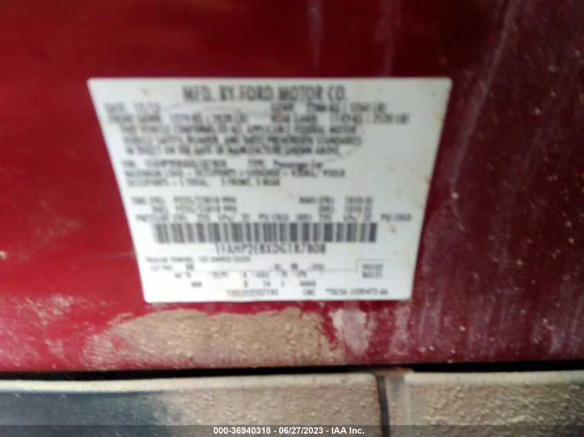 2013 FORD TAURUS SEL - 1FAHP2E8XDG187808