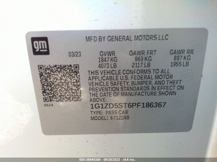 2023 CHEVROLET MALIBU LT - 1G1ZD5ST6PF186367