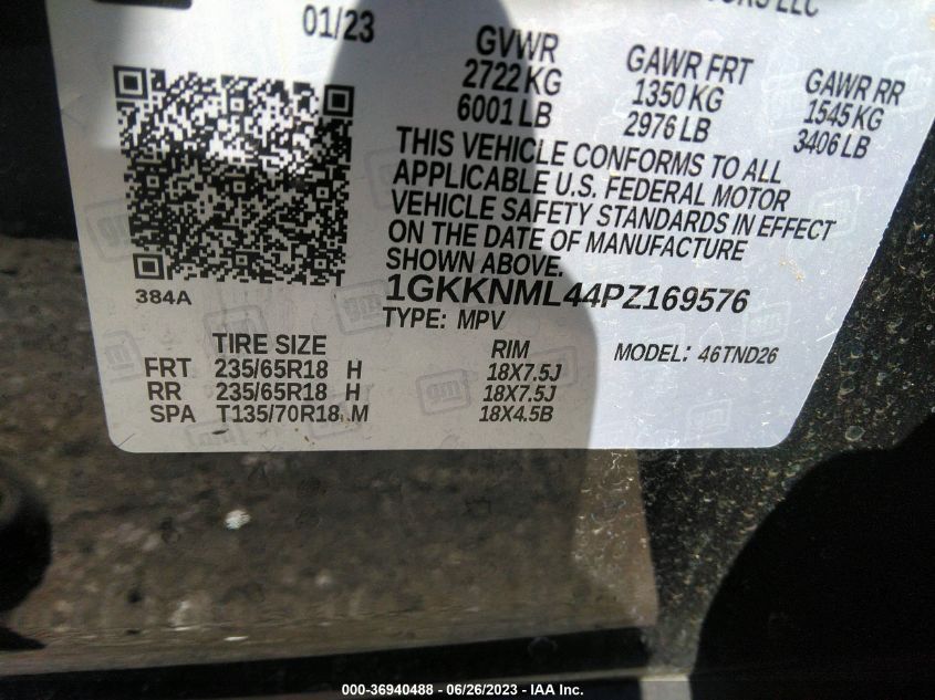 2023 GMC ACADIA SLT - 1GKKNML44PZ169576