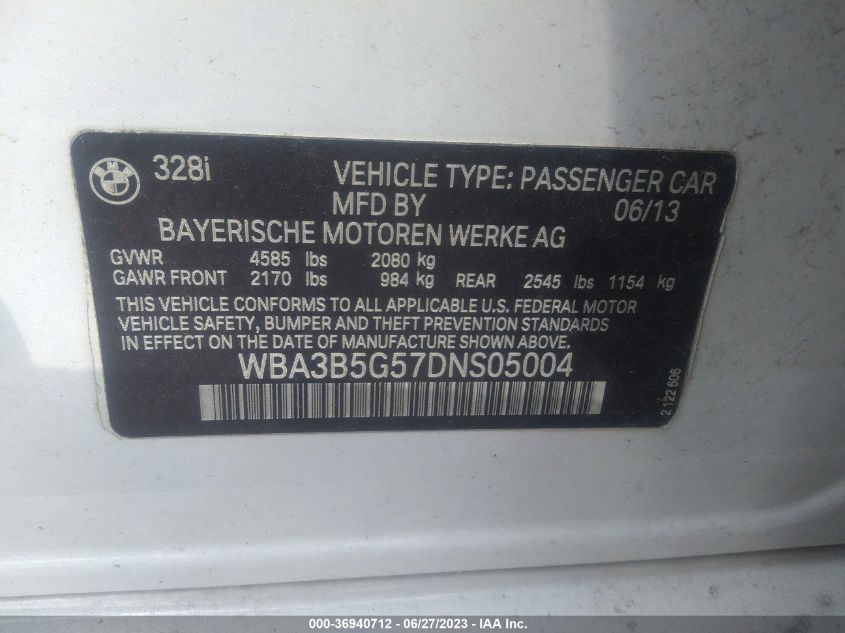 2013 BMW 3 SERIES 328I XDRIVE - WBA3B5G57DNS05004