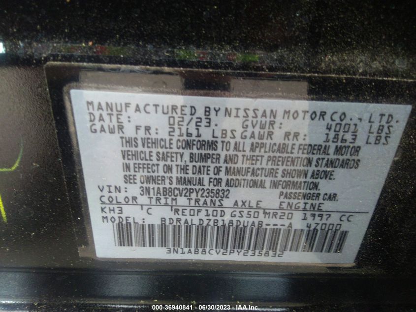 2023 NISSAN SENTRA SV - 3N1AB8CV2PY235832