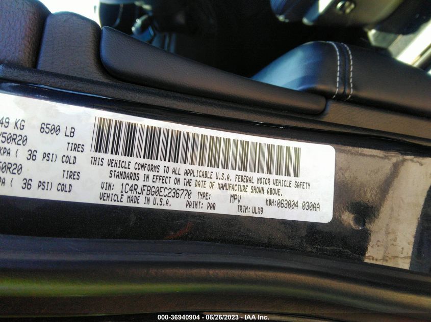 2014 JEEP GRAND CHEROKEE LIMITED - 1C4RJFBG0EC236770