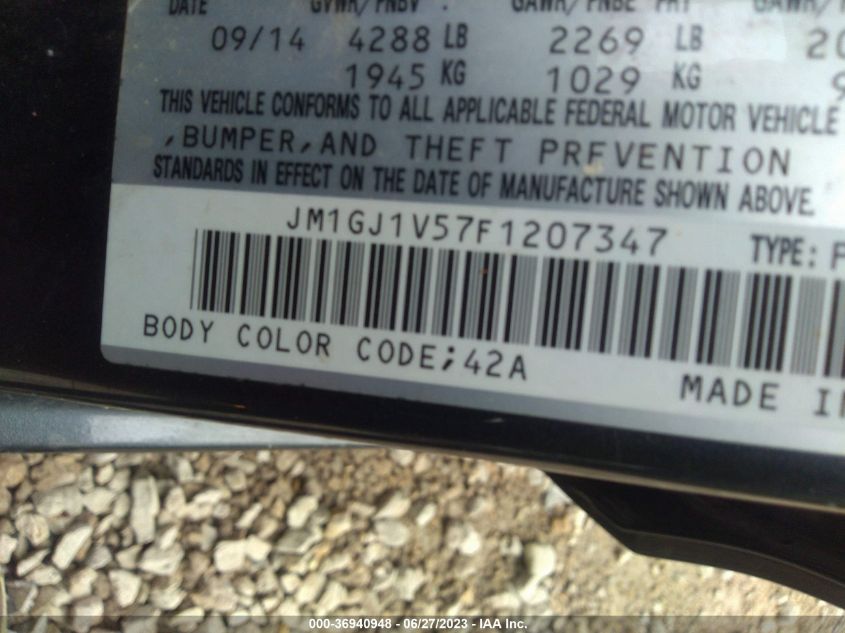 2015 MAZDA MAZDA6 I TOURING - JM1GJ1V57F1207347