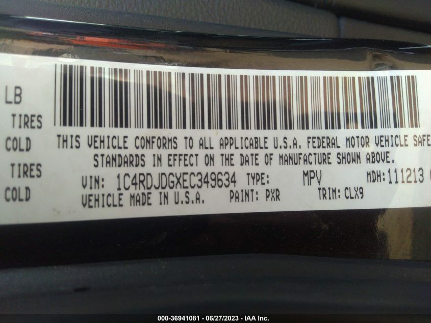 2014 DODGE DURANGO LIMITED - 1C4RDJDGXEC349634