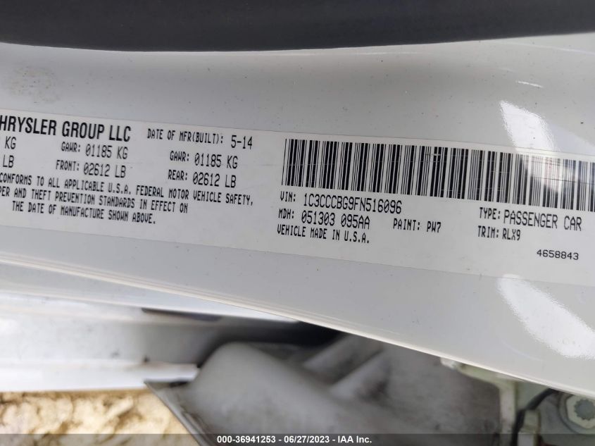 2015 CHRYSLER 200 S - 1C3CCCBG9FN516096