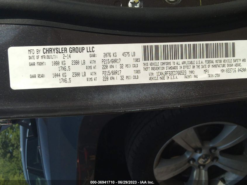2014 JEEP PATRIOT LATITUDE - 1C4NJRFB2ED766523