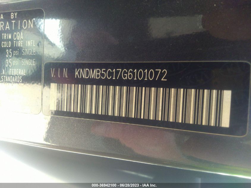 2016 KIA SEDONA LX - KNDMB5C17G6101072