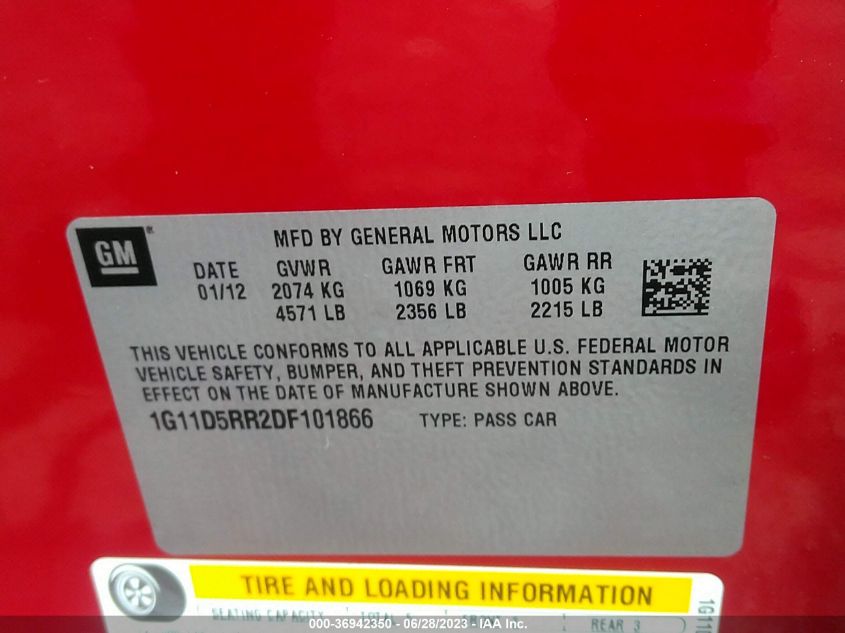 2013 CHEVROLET MALIBU ECO - 1G11D5RR2DF101866
