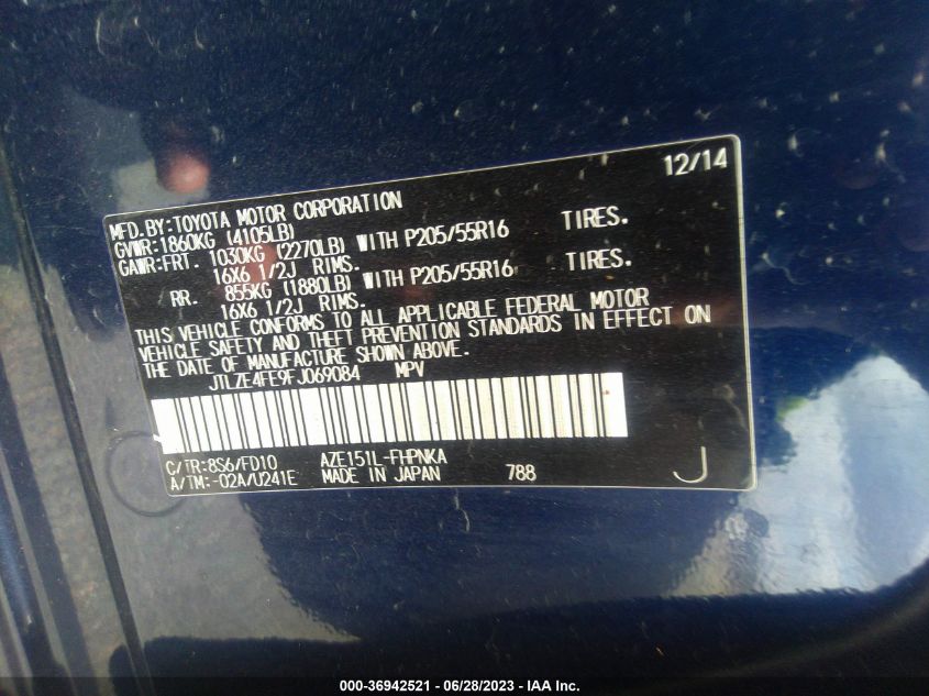 2015 TOYOTA SCION XB JTLZE4FE9FJ069084