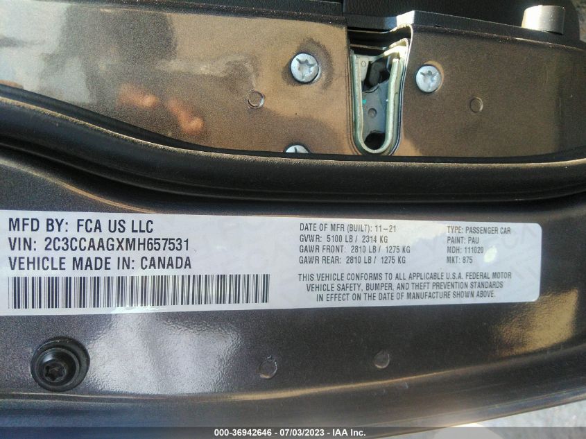 2021 CHRYSLER 300 TOURING - 2C3CCAAGXMH657531