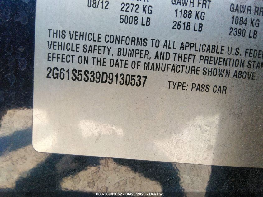 2013 CADILLAC XTS PREMIUM - 2G61S5S39D9130537