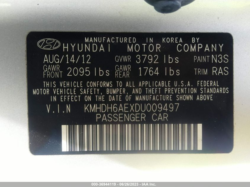 2013 HYUNDAI ELANTRA COUPE GS - KMHDH6AEXDU009497