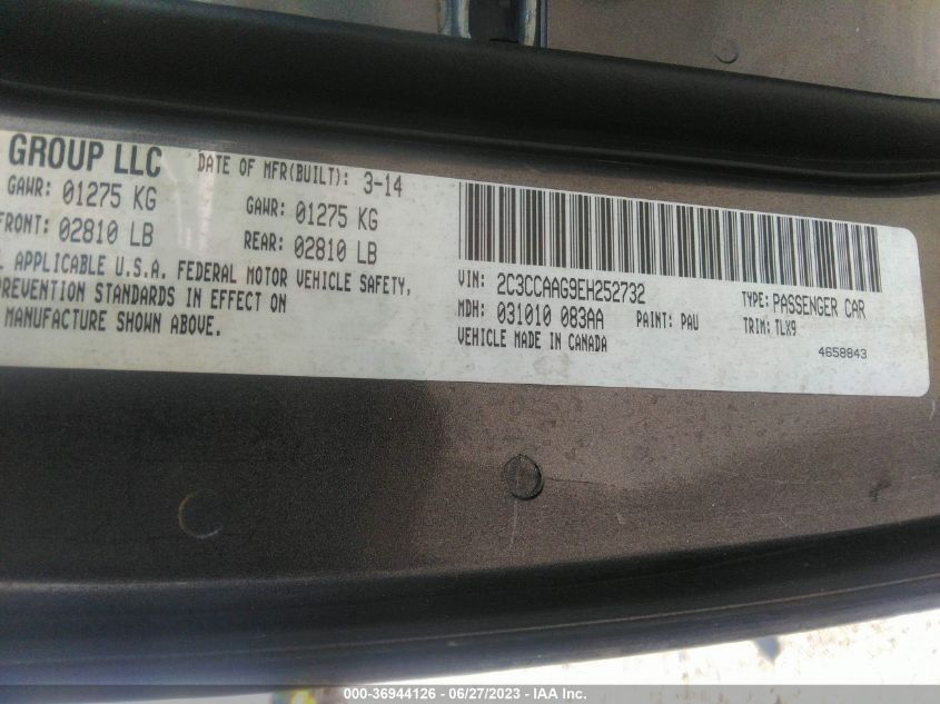 2014 CHRYSLER 300 - 2C3CCAAG9EH252732