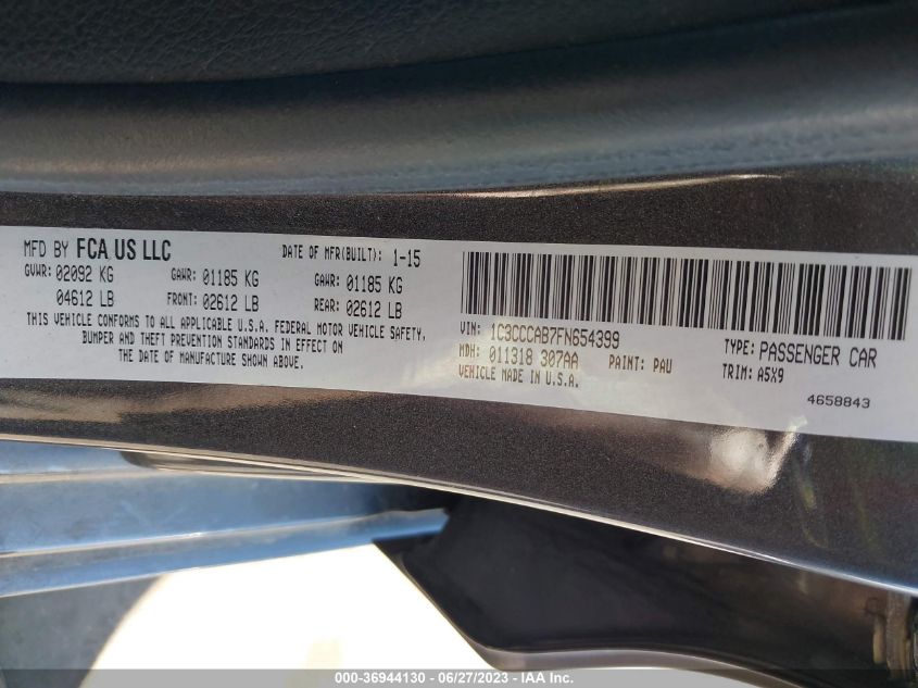 2015 CHRYSLER 200 LIMITED - 1C3CCCAB7FN654399