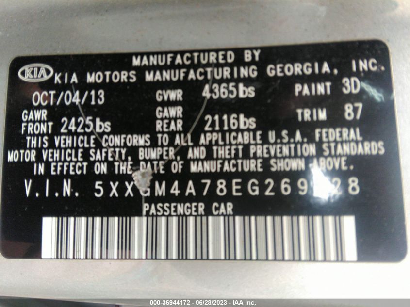 2014 KIA OPTIMA LX - 5XXGM4A78EG269228