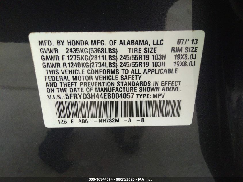 2014 ACURA MDX TECH PKG - 5FRYD3H44EB004057