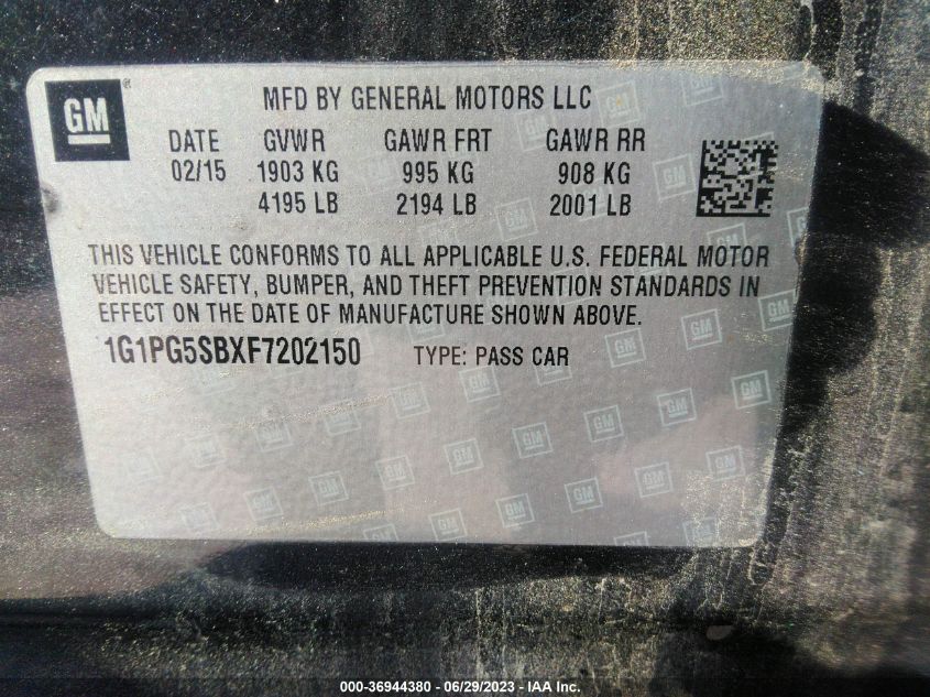 2015 CHEVROLET CRUZE LTZ - 1G1PG5SBXF7202150