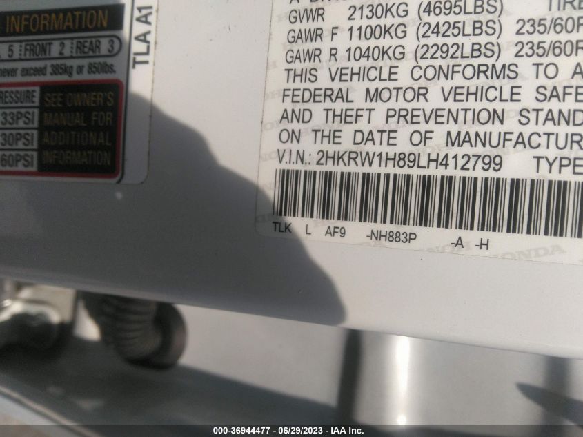 2020 HONDA CR-V EX-L - 2HKRW1H89LH412799