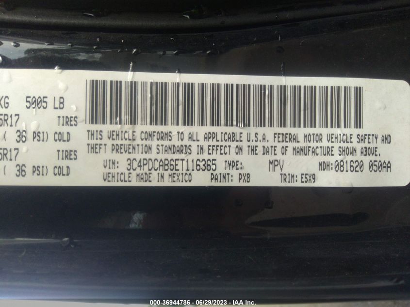 2014 DODGE JOURNEY AMERICAN VALUE PKG - 3C4PDCAB6ET116365