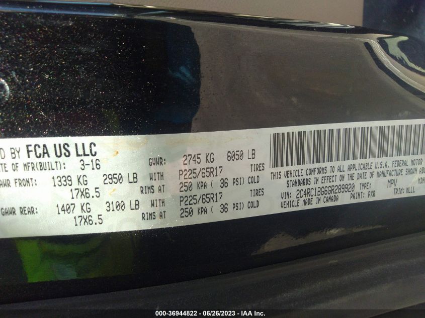 2016 CHRYSLER TOWN & COUNTRY TOURING - 2C4RC1BG6GR289920