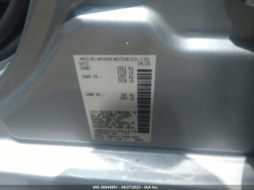 2020 NISSAN ALTIMA 2.5 SR - 1N4BL4CV1LC282379