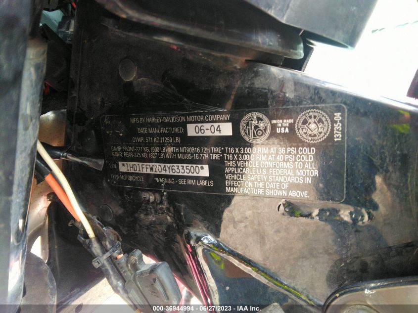 2004 HARLEY-DAVIDSON FLHTCI 1HD1FFW104Y633500