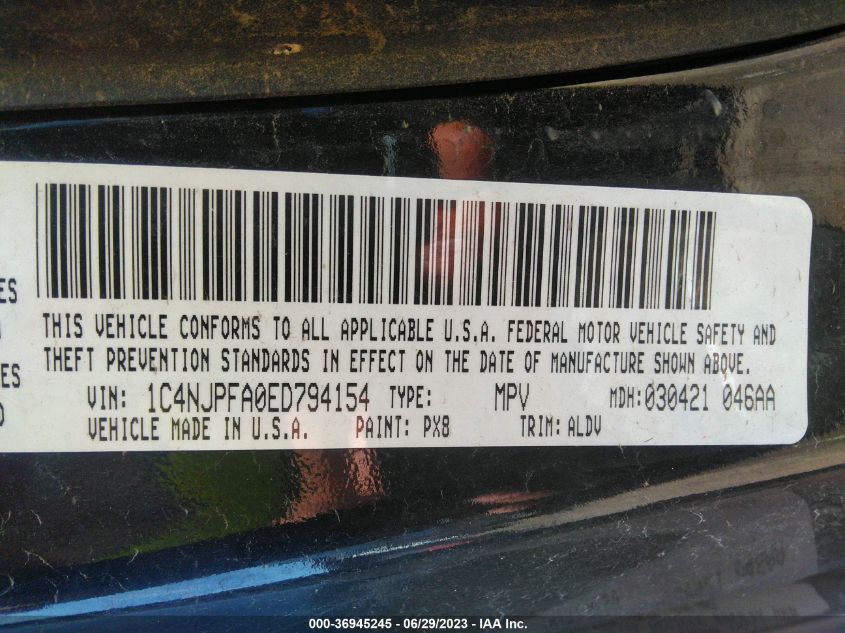 2014 JEEP PATRIOT HIGH ALTITUDE - 1C4NJPFA0ED794154