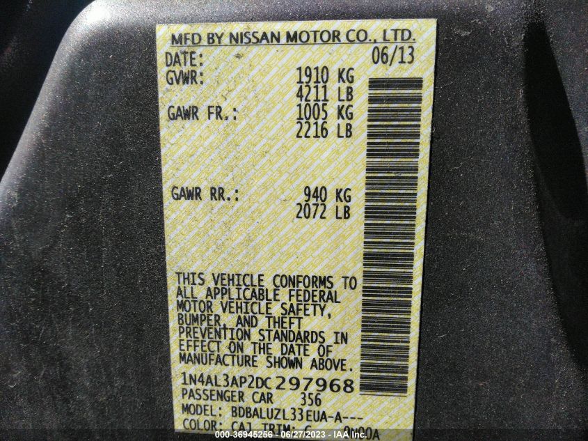 2013 NISSAN ALTIMA 2.5 SV - 1N4AL3AP2DC297968