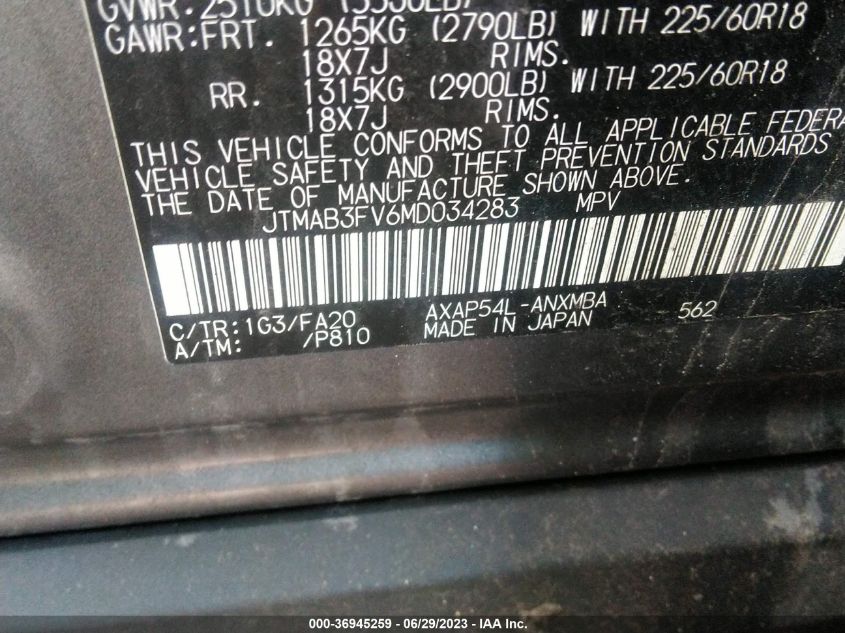 2021 TOYOTA RAV4 PRIME SE - JTMAB3FV6MD034283