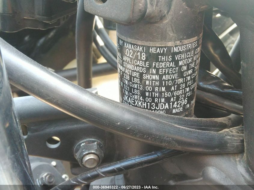 2018 KAWASAKI EX400 - JKAEXKH13JDA14296