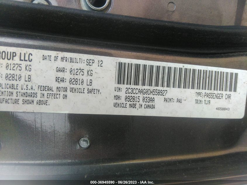 2013 CHRYSLER 300 - 2C3CCAAG0DH558927