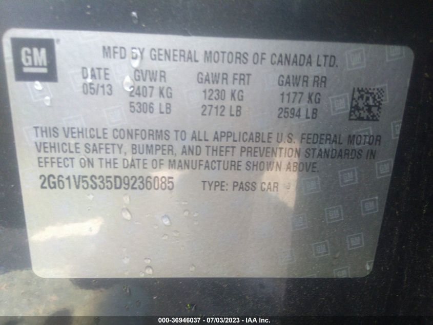 2013 CADILLAC XTS PLATINUM - 2G61V5S35D9236085