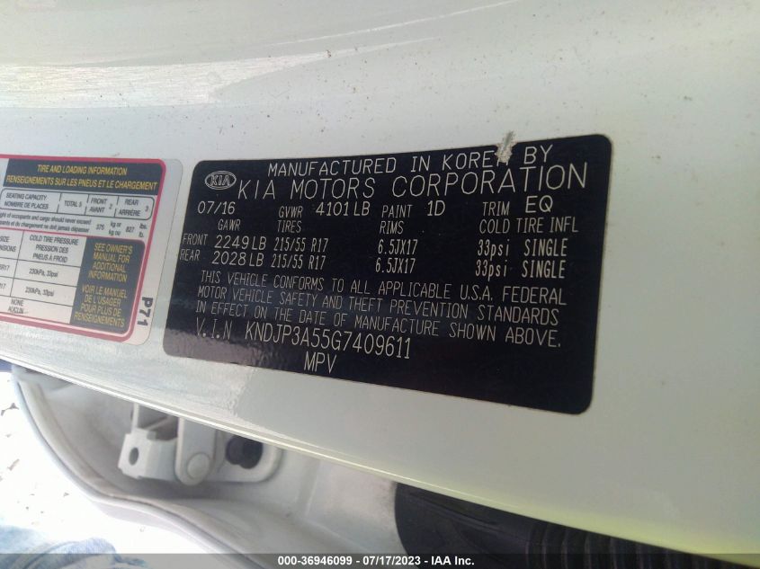 2016 KIA SOUL + - KNDJP3A55G7409611